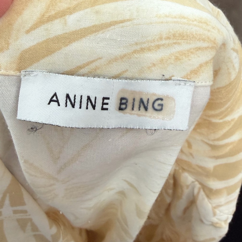 Anine Bing Hawaiian Print Viscose Rayon Short Sleeve Button Austin Top Sz. S - Picture 7 of 8